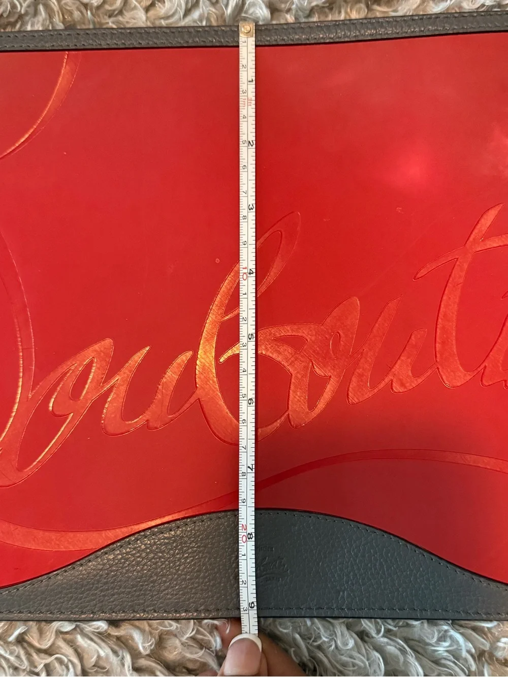 Christian Louboutin Red and Gray Leather Pouch